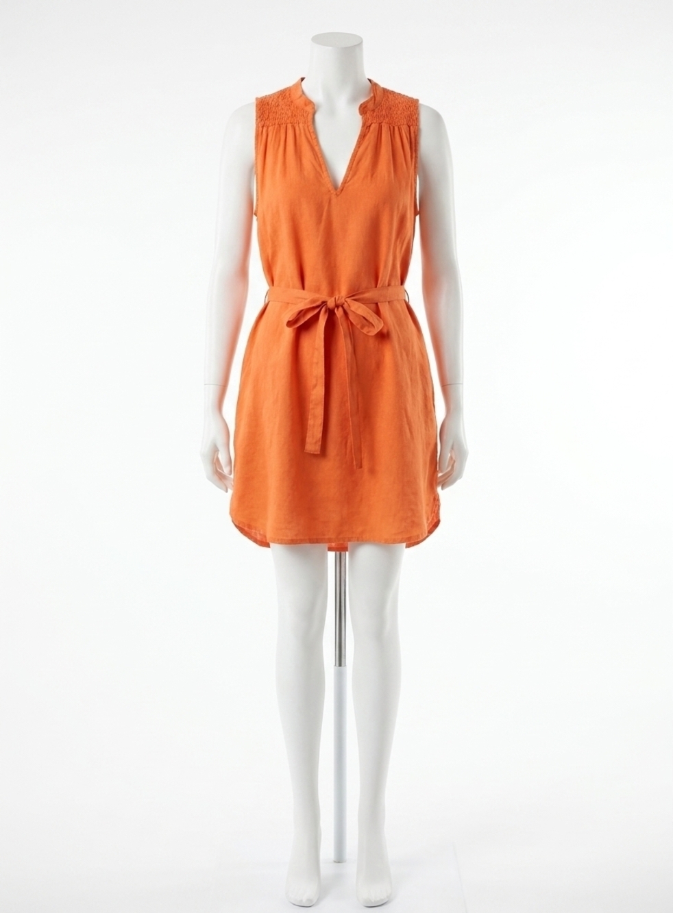 NEW BELLA DAHL haviana smocked mini dress in orange